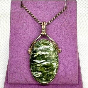 Vintage Sterling Silver Seraphinite Necklace